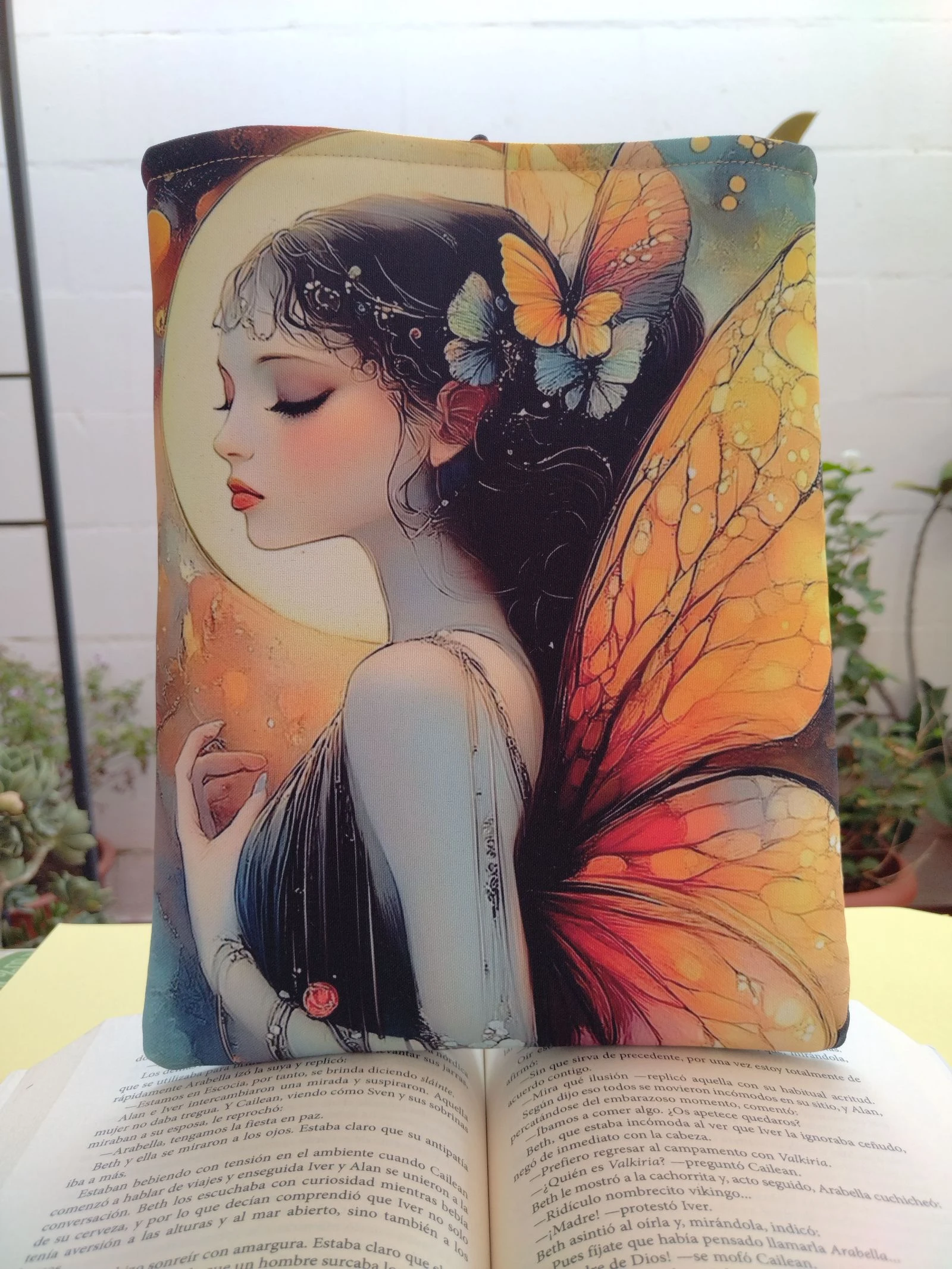 Funda literaria acolchada Diseño Hada con frase